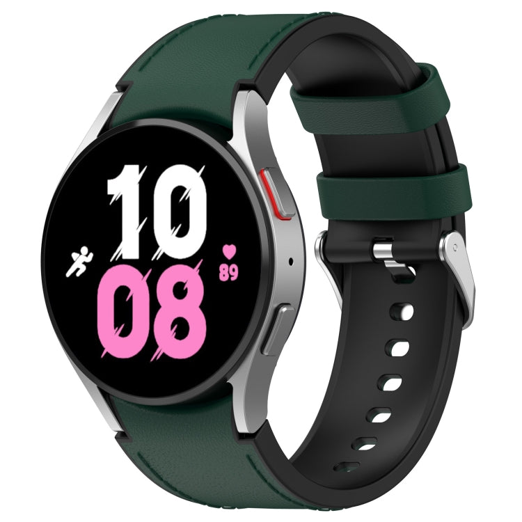 Olive green silicone watch band with metal buckle and curved clasp hardware.