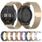 Set of 22mm Milan mesh watch straps in multiple colors, with watch bands shown
