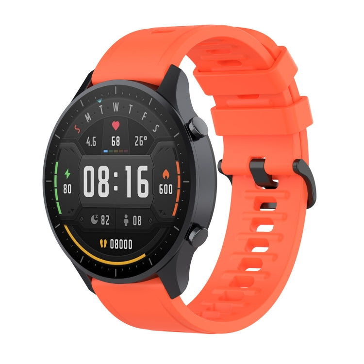 22mm silicone smartwatch wrist strap with quick-release clasp, orange
