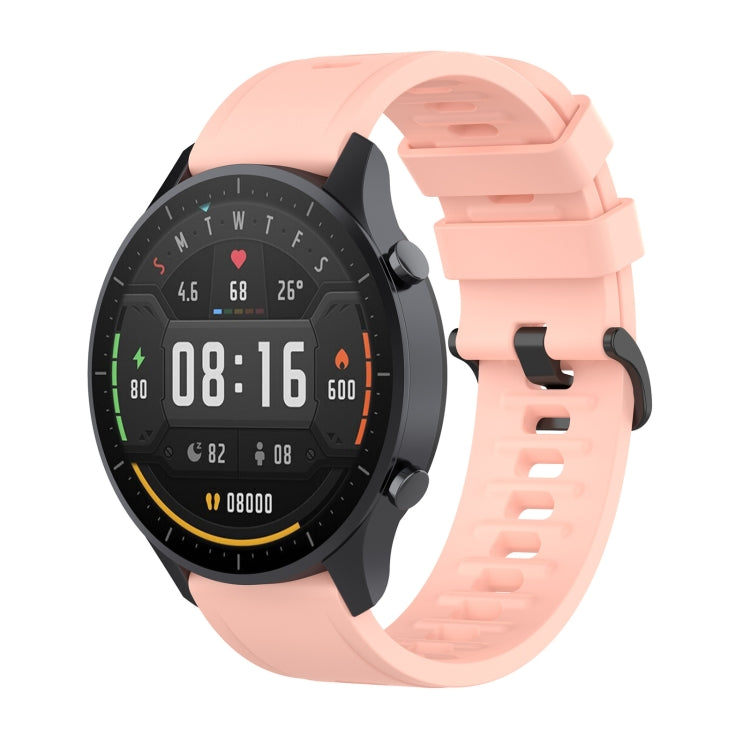 22mm silicone smartwatch wrist strap with quick-release clasp, light pink