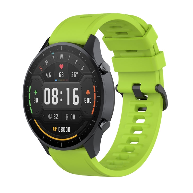 22mm silicone smartwatch wrist strap with quick-release clasp, lime green