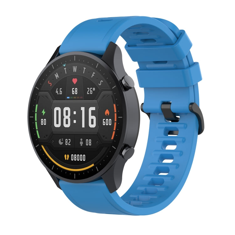 22mm silicone smartwatch wrist strap with quick-release clasp, sky blue