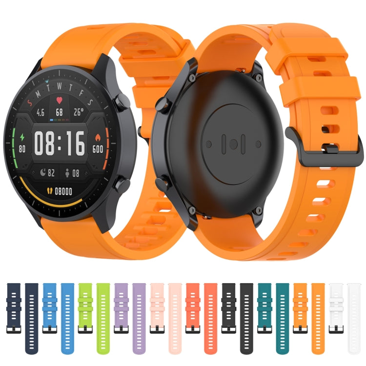 Orange silicone smartwatch wrist strap with quick-release clasp and buckle