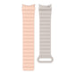Silicone magnetic watch band in peach and gray with oval clasp