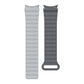 Silicone magnetic watch band in light gray and dark gray with oval clasp