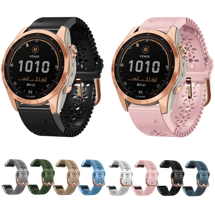 Silicone watch bands in multiple colors, featuring lace-style floral cutouts