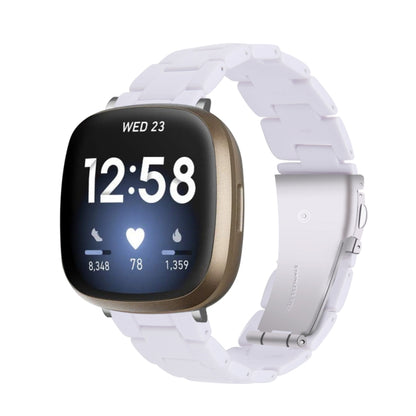 White resin watch band with metal clasp for smartwatch