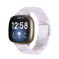 Universal resin watch band with translucent white marble-style links