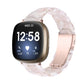 Icy clear resin watch band with chunky molded links and pink connector, Fitbit Versa compatible