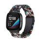 Tortoise-pattern resin smartwatch band with secure clasp for Fitbit Versa and Sense