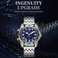 OCHSTIN men’s quartz watch with blue dial and silver metal bracelet strap