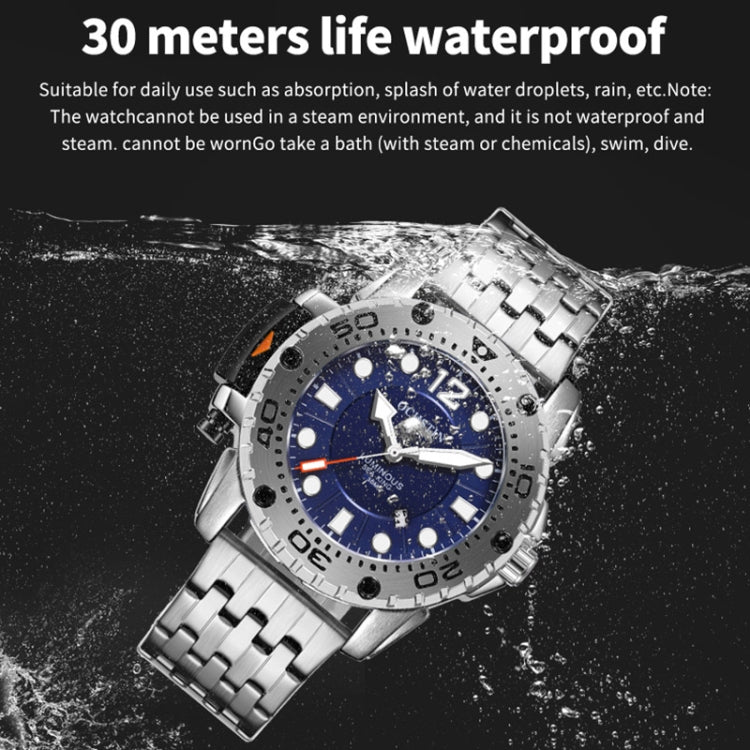 OCHSTIN men’s quartz watch on silver steel bracelet with blue dial