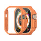 Ultra-thin PC watch case for 49mm, orange with beige bezel and side grips