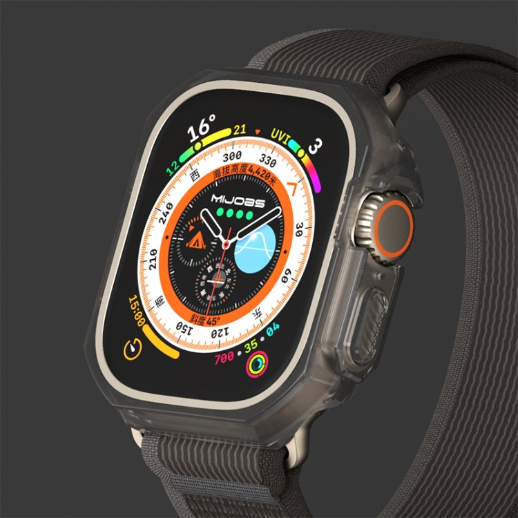 Ultra-thin PC watch case for 49mm, dark grey with beige bezel and side buttons