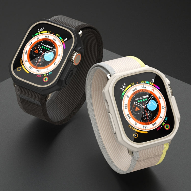 Ultra-thin PC watch cases for 49mm, one dark grey and one light grey with bezel