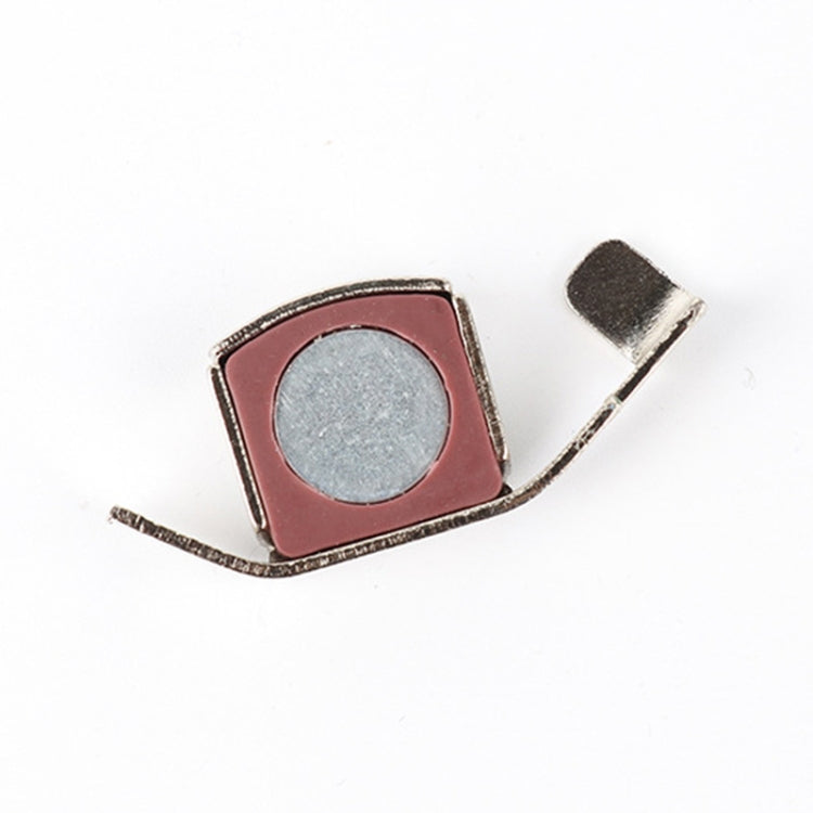 Magnetic seam guide press foot with red plate and gray center insert, silver metal frame