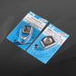 Magnetic seam guide press feet set in blister packaging with two metal feet on cards