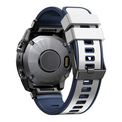 Two-color quick-release silicone watch band, navy blue with light gray accents