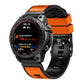 Two-color quick-release silicone watch band, orange with black clasp and strap