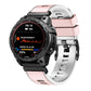 Two-color quick-release silicone watch band, pink with light gray clasp