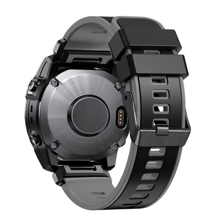 Two-color quick-release silicone watch band, dark gray with charcoal quick-release