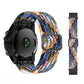 Adjustable braided nylon watch band with multicolor zigzag weave and silver buckle for Garmin Fenix 7