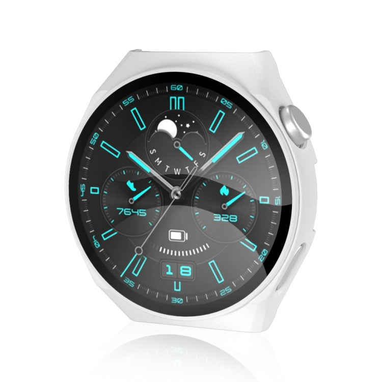 White protective watch case with fitted tempered glass screen for GT3 Pro 46mm