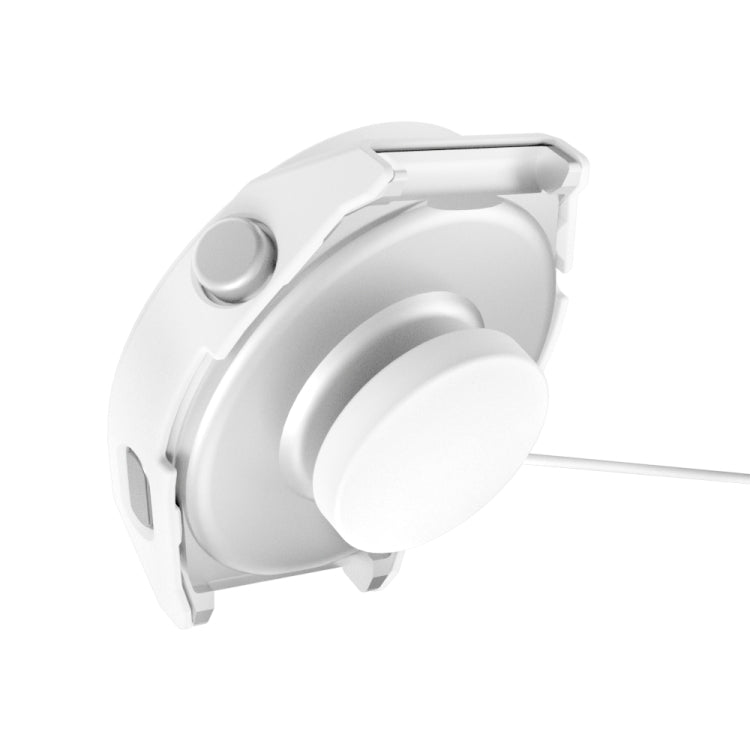 White watch case frame side view with circular bezel and tempered glass film