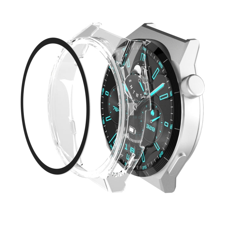 Clear 2-in-1 watch case with tempered glass film and transparent screen guard