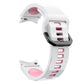 Two-tone silicone watch band, white and pink with buckle and strap holes, for Galaxy Watch5 Pro