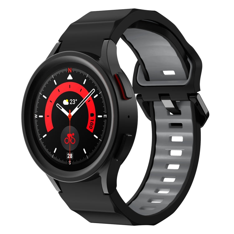 Two-tone silicone watch band, dark gray and black with pin-buckle, for Galaxy Watch5 Pro