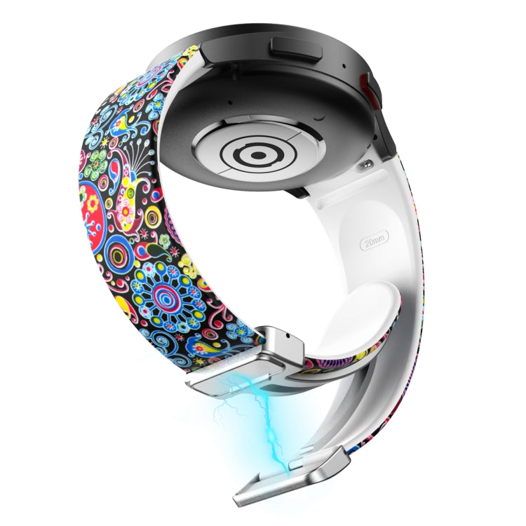 Printed silicone watch band with magnetic clasp, underside and side view