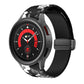 Black printed silicone magnetic watch band with clasp