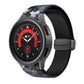 Printed silicone watch band with pixel camouflage pattern and magnetic clasp, for smartwatch