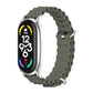 Silicone breathable watch band with metal clasp, gray-green with perforated strap holes