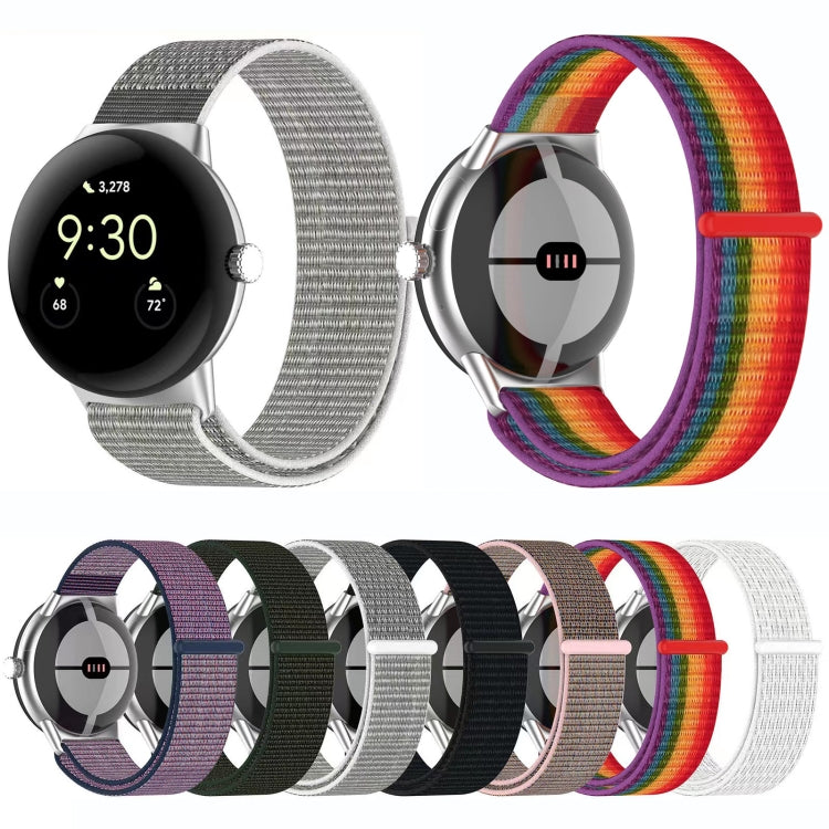 Metal Head Nylon Loop Watch Band, For Google Pixel Watch 5 / 4 / 3 / 2 / 1 41mm