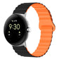 Black and orange ribbed silicone watch band with reverse magnetic buckle, 41mm
