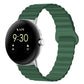 Dark green silicone watch band with magnetic reverse buckle, 41mm