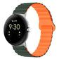 Dark green and orange silicone watch band with magnetic reverse buckle, 41mm