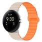 Beige and orange silicone watch band with magnetic reverse buckle, 41mm