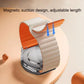 Silicone watch band showing magnetic clasp closure with orange and light strap