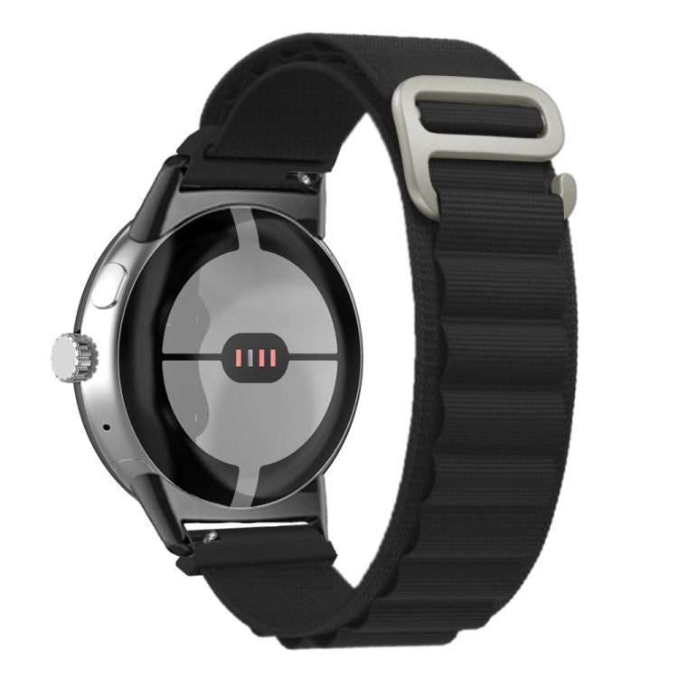 Black nylon loop watch band with connector clasp for 41mm watch