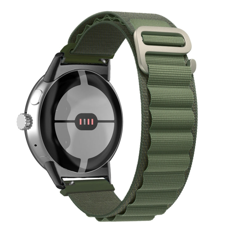 Green nylon loop watch band with connector clasp for 41mm watch