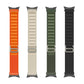 Nylon loop watch bands in orange, starlight, green, and black (41mm)