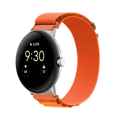 Nylon Loop Silver Connector Watch Band, For Google Pixel Watch 5 / 4 / 3 / 2 / 1 41mm