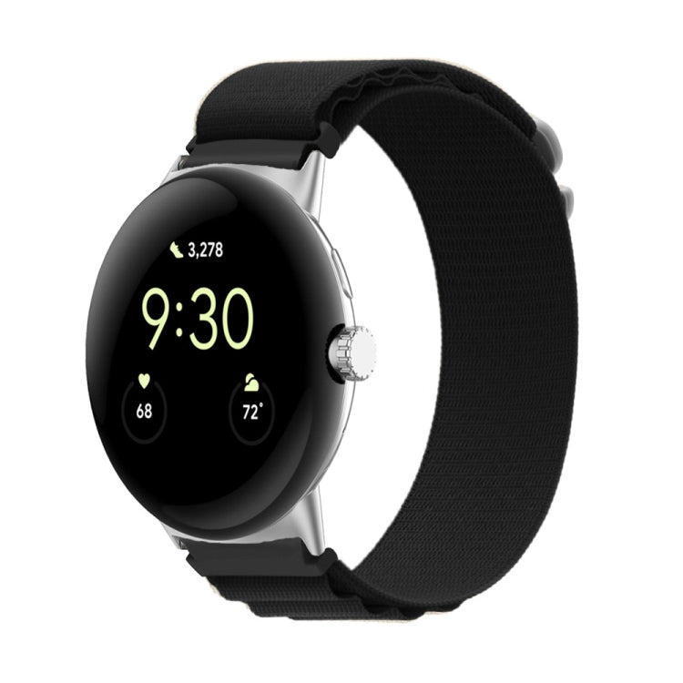 Nylon Loop Silver Connector Watch Band, For Google Pixel Watch 5 / 4 / 3 / 2 / 1 41mm