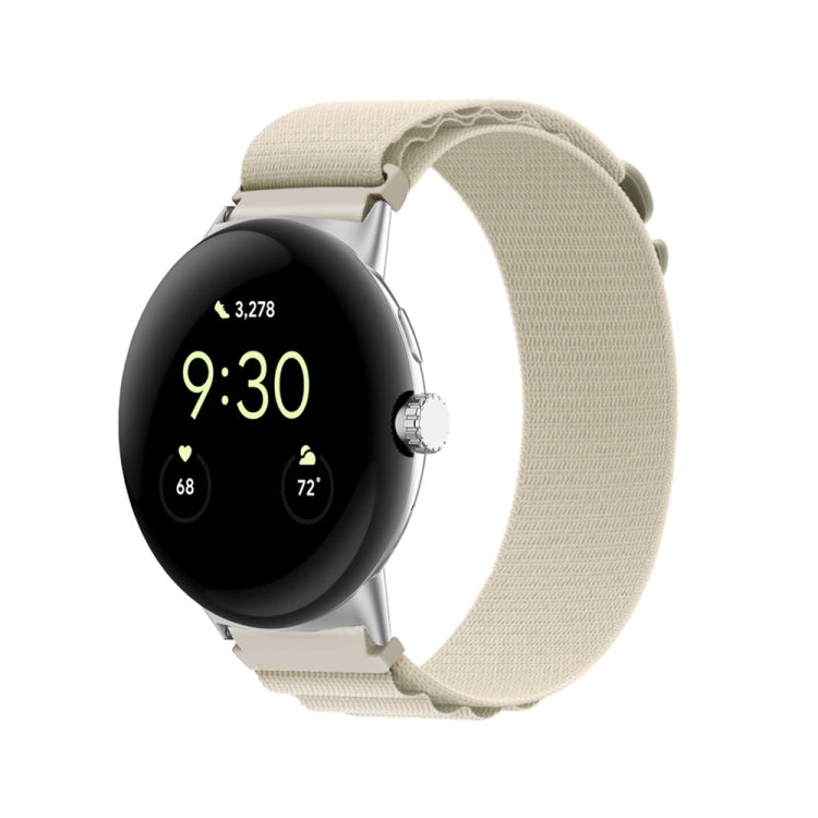 Nylon Loop Silver Connector Watch Band, For Google Pixel Watch 5 / 4 / 3 / 2 / 1 41mm