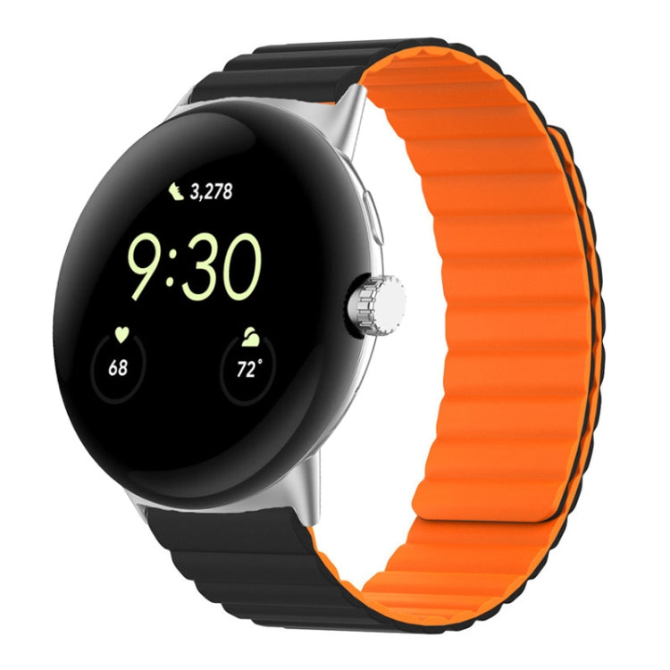 Two-section Magnetic Silicone Watch Band, For Google Pixel Watch 5 / 4 / 3 / 2 / 1 41mm