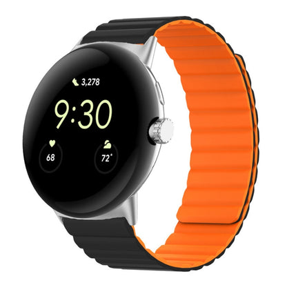 Two-section Magnetic Silicone Watch Band, For Google Pixel Watch 5 / 4 / 3 / 2 / 1 41mm