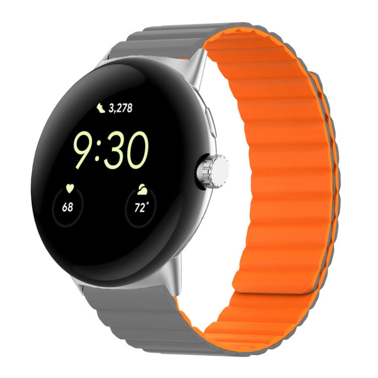 Two-section Magnetic Silicone Watch Band, For Google Pixel Watch 5 / 4 / 3 / 2 / 1 41mm